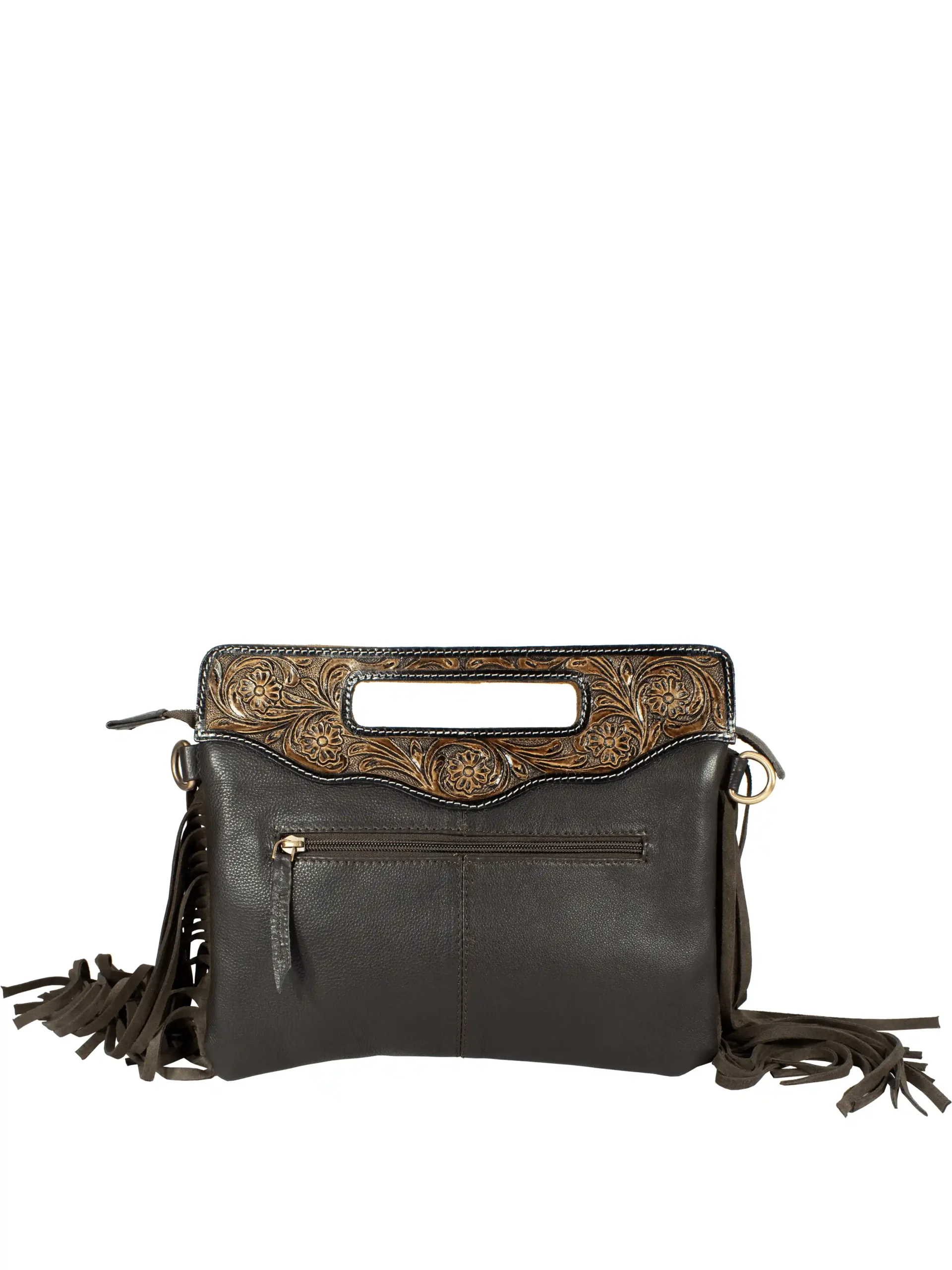 Western Classic Hand Tooled Shoulder Bag - Image 3