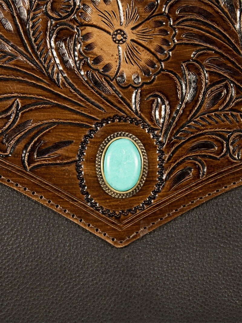 Classic Western Hand Tooled Shoulder Bag - Image 5