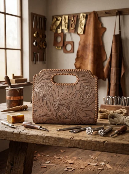 Western Classic Embroidery Tooled Handbag