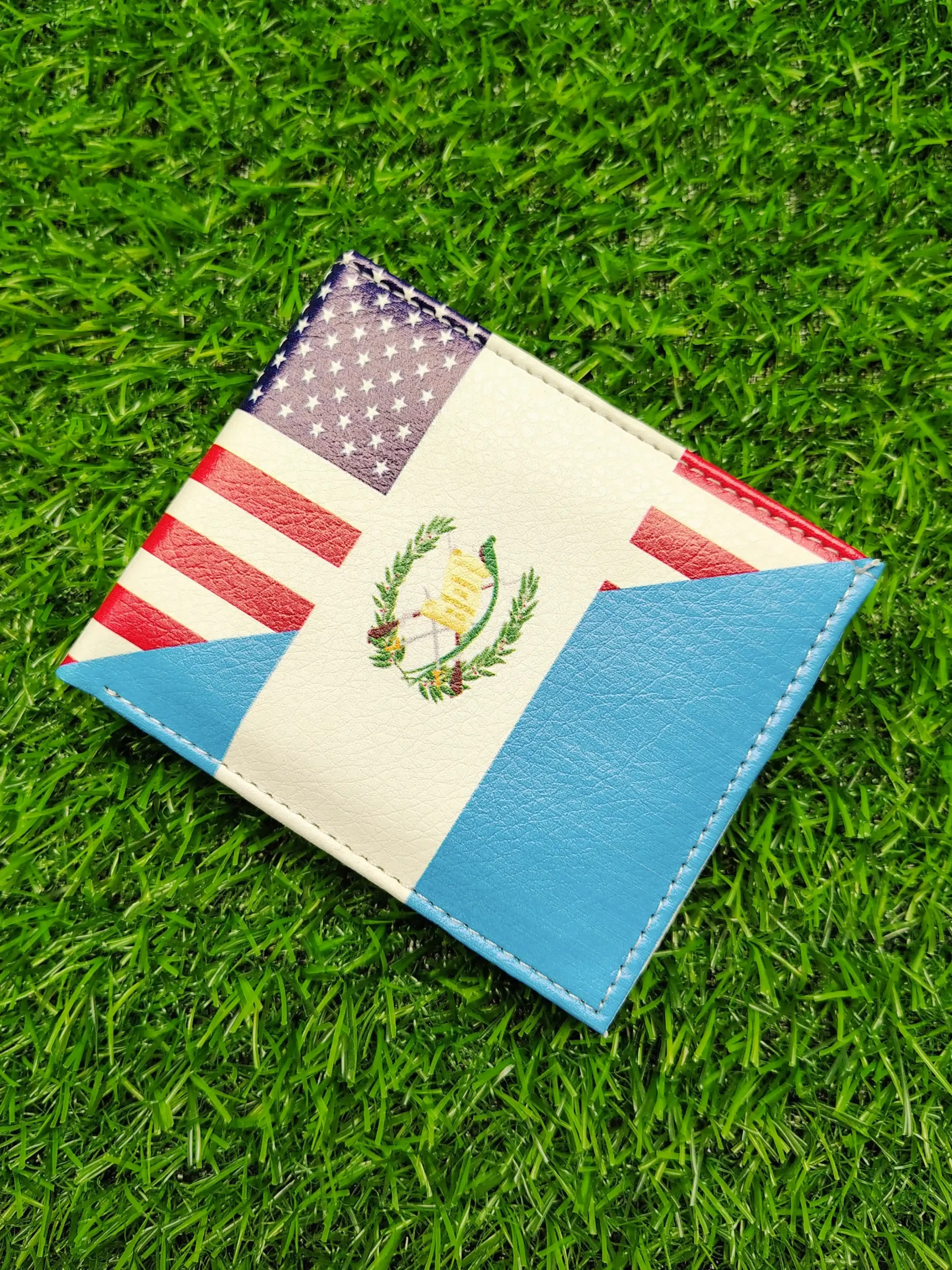 American & Guatemala Flag Print Bifold Wallet