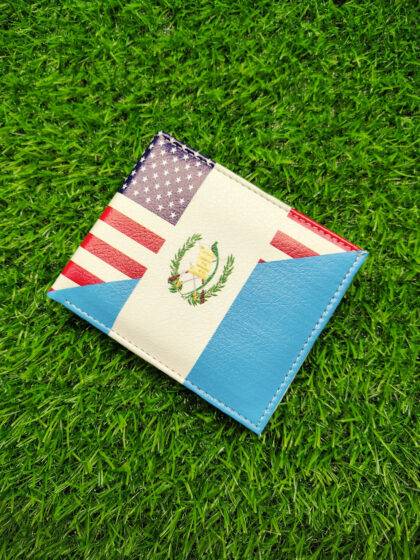 American & Guatemala Flag Print Bifold Wallet