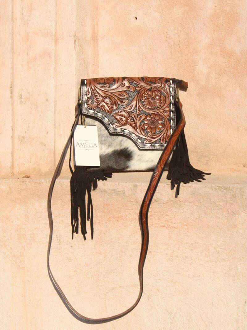 Hair-On Hand Tooled Shoulder Bags