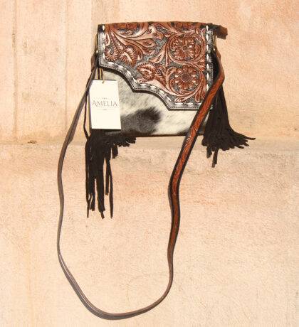 Hair-On Hand Tooled Shoulder Bags