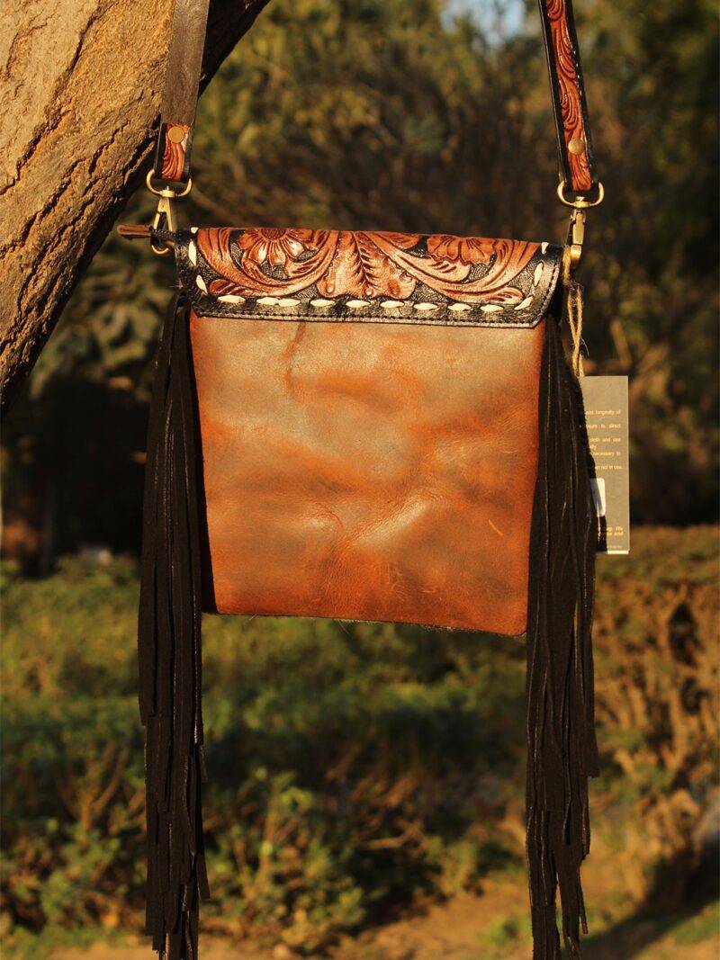 Hair-On Hand Tooled Shoulder Bags - Image 5