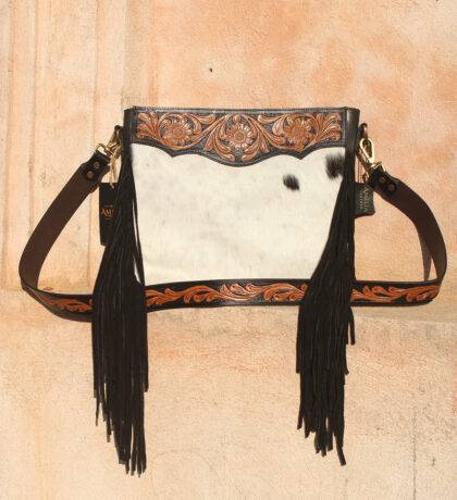 Large Hair-On Hand Tooled Shoulder Bags