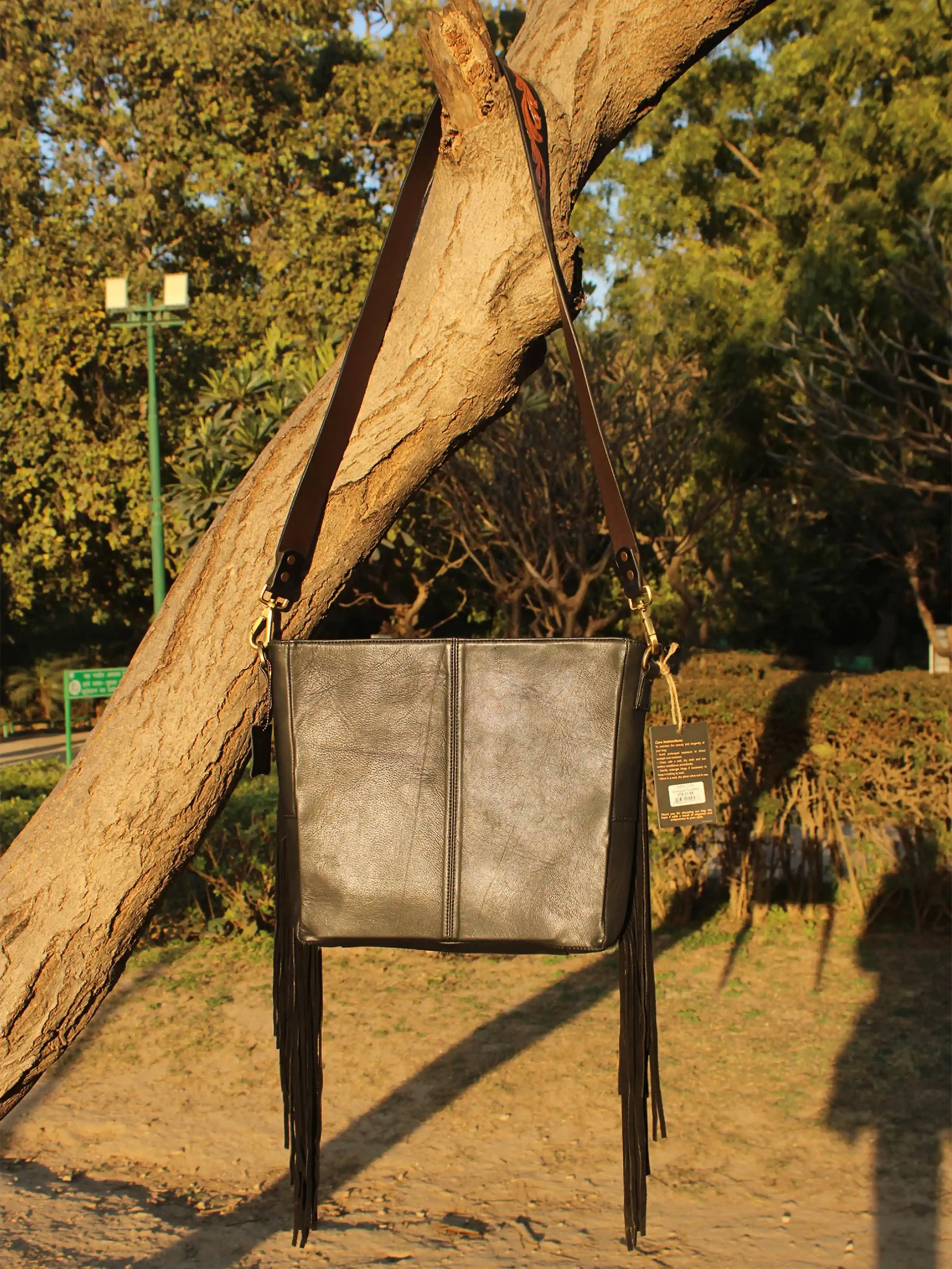 Large Hair-On Hand Tooled Shoulder Bags - Image 6