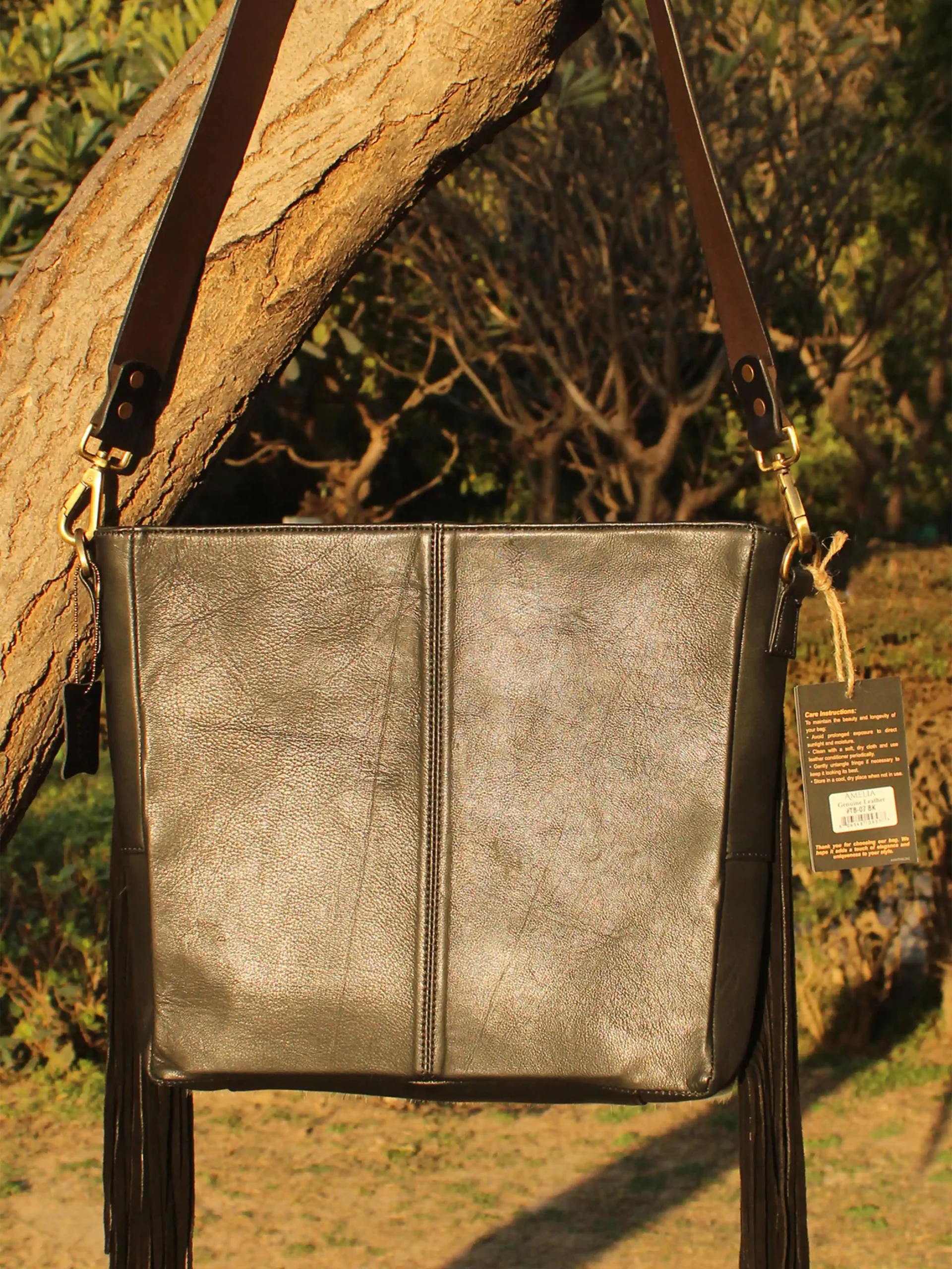 Large Hair-On Hand Tooled Shoulder Bags - Image 5