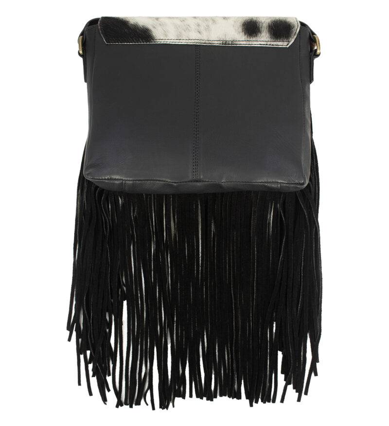 Hair-On Hand Tooled Shoulder Bags with Fringes - Image 3