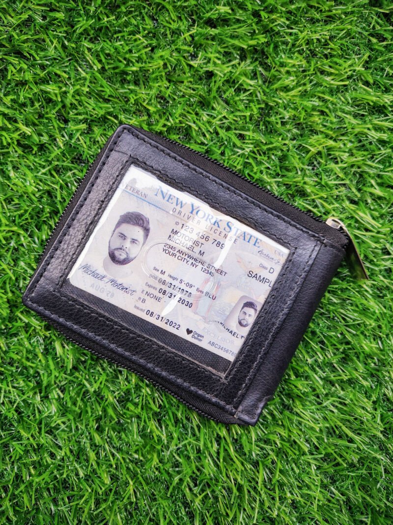 Zipper Wallet with Outer Side ID Window