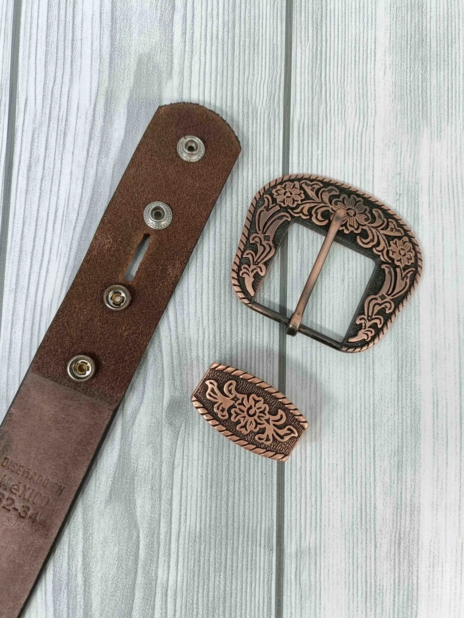 Aesthetic Floral Pattern Tooled Western Belt - Image 7