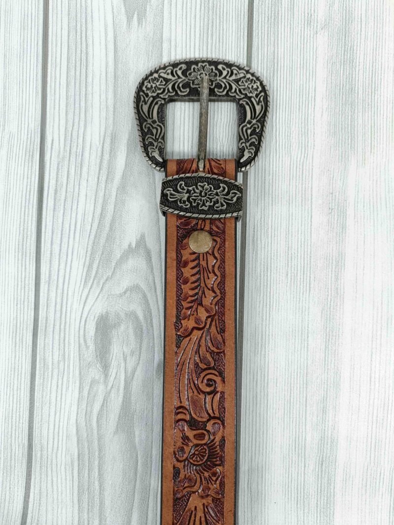Artistry Floral Pattern Tooled Western Belt - Image 6