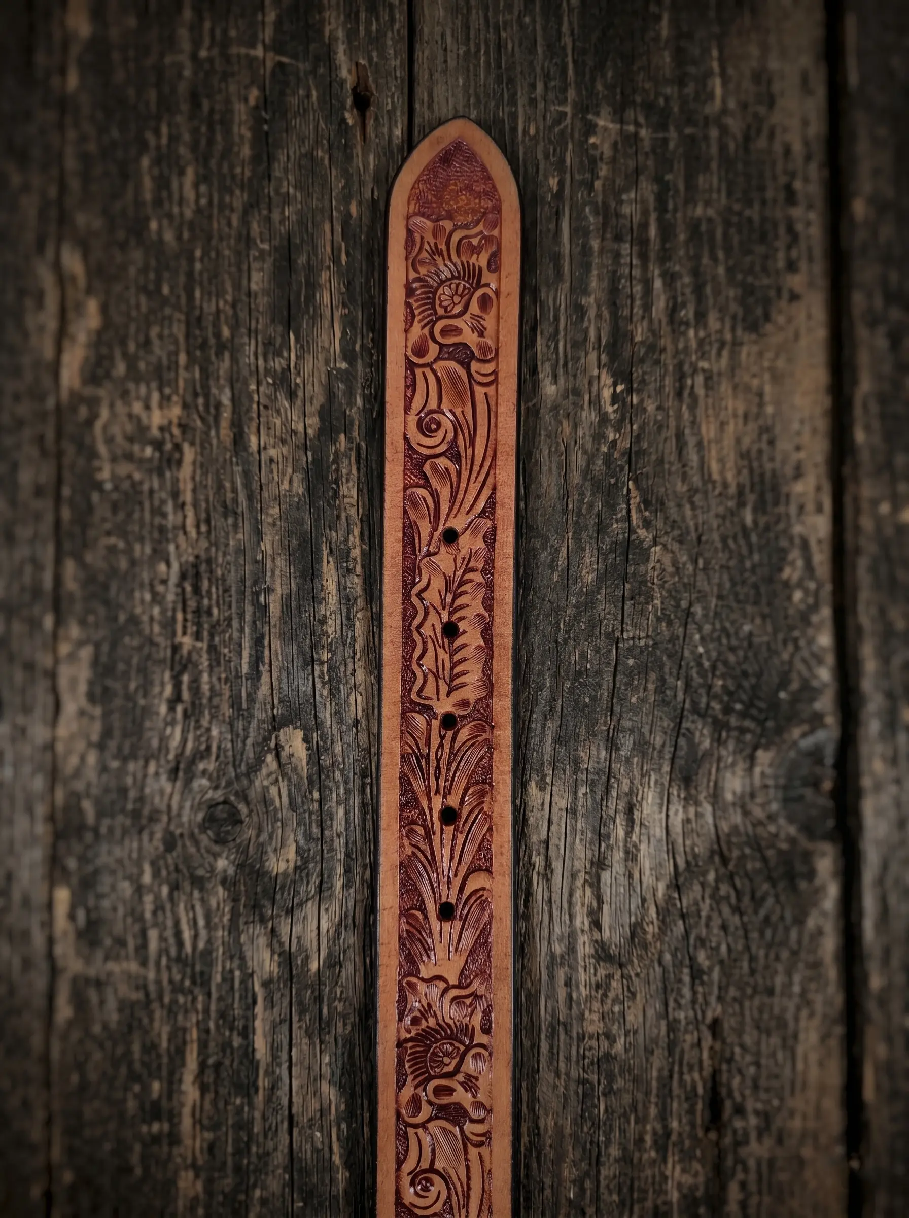 Artistry Floral Pattern Tooled Western Belt - Image 6