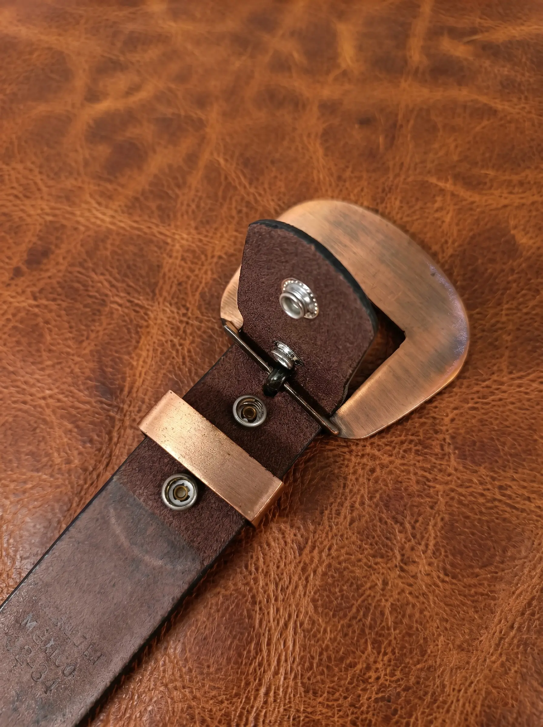 Horse Head Design Tooled Western Belt - Image 7