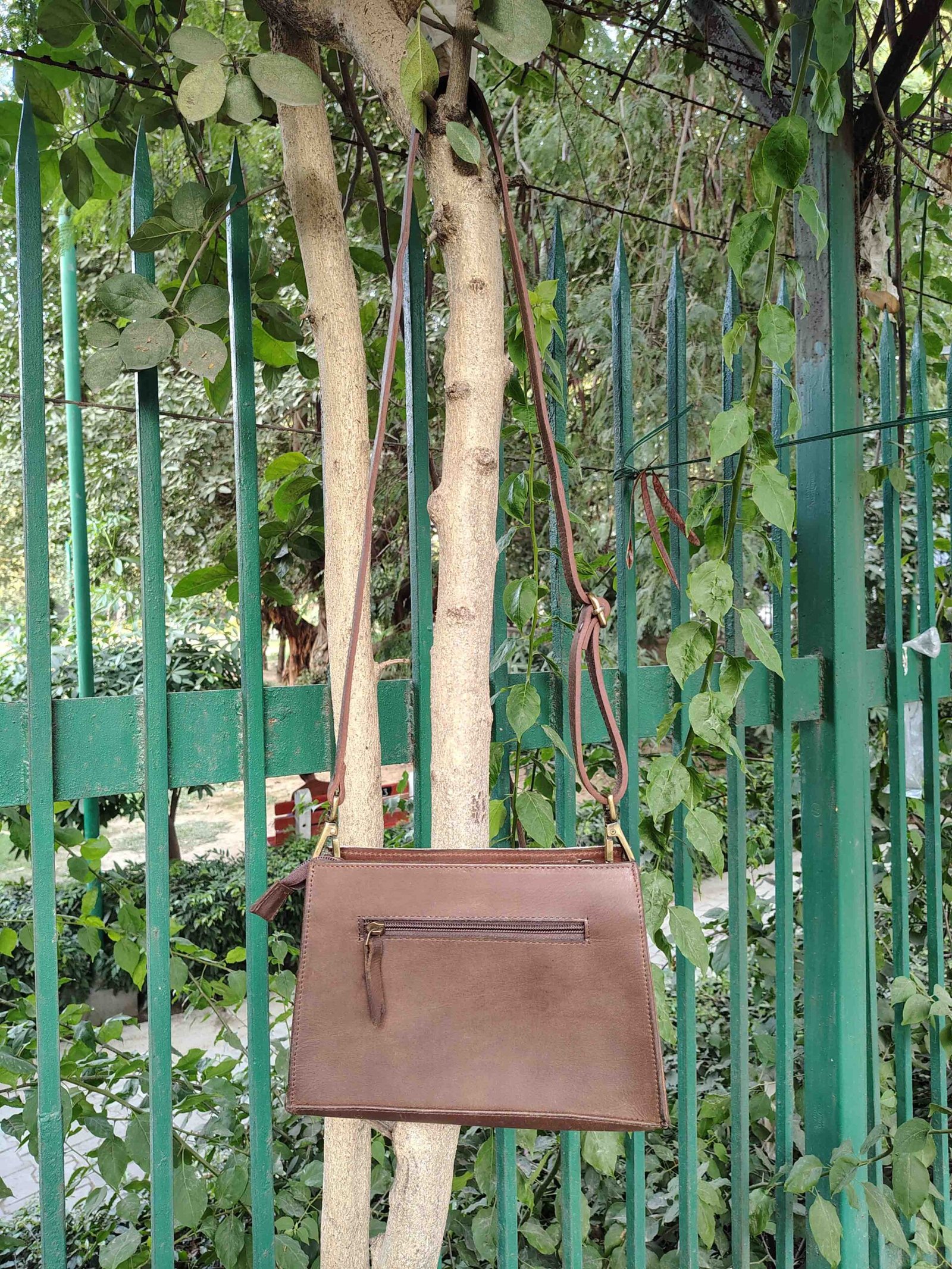 Hand-Tooled & Hair-On Leather Shoulder Bag - Image 5