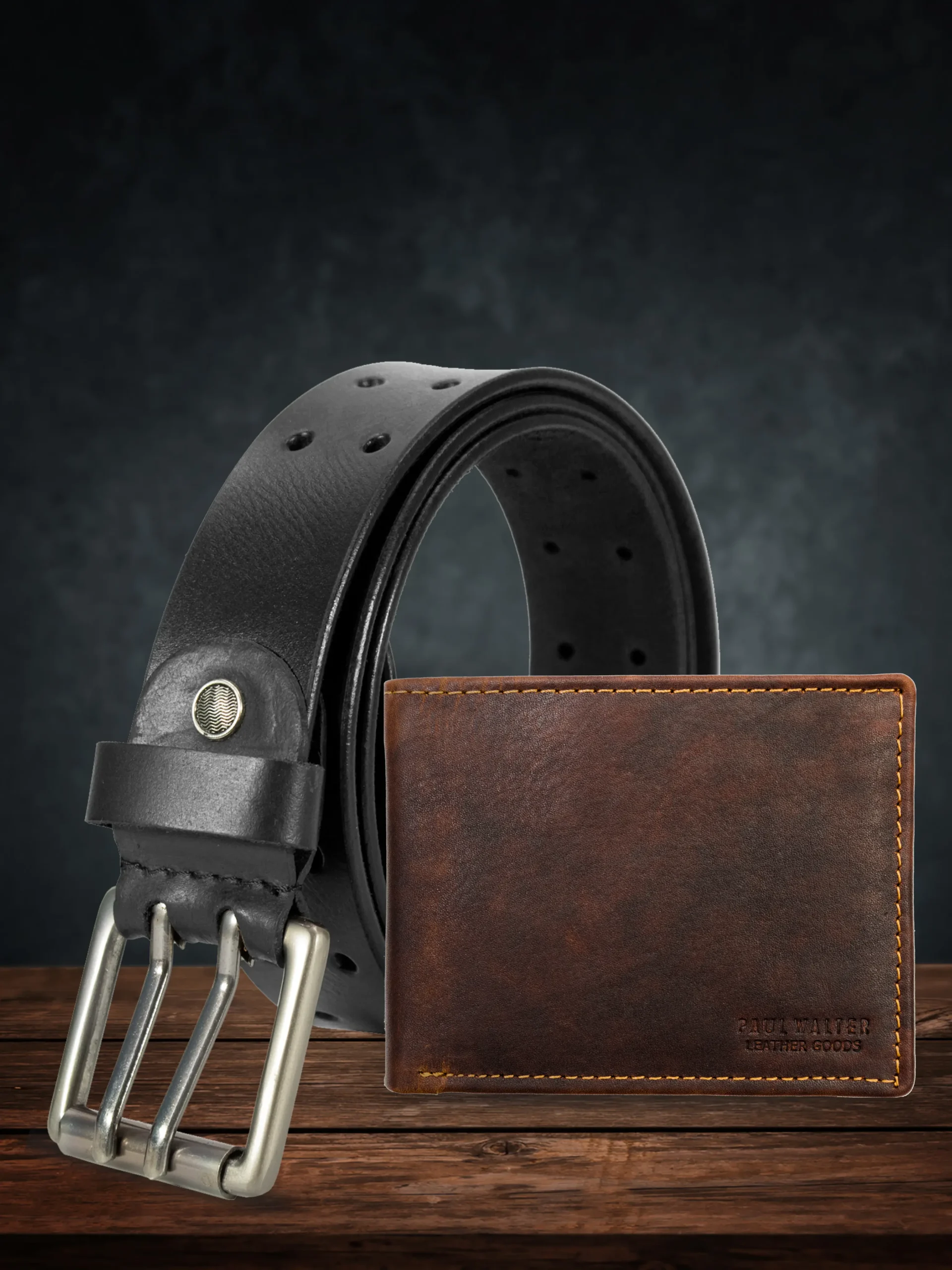 Bifold Hunter Wallet & Casual Dual Pins Belt Men’s Combo - (Pack of 2)