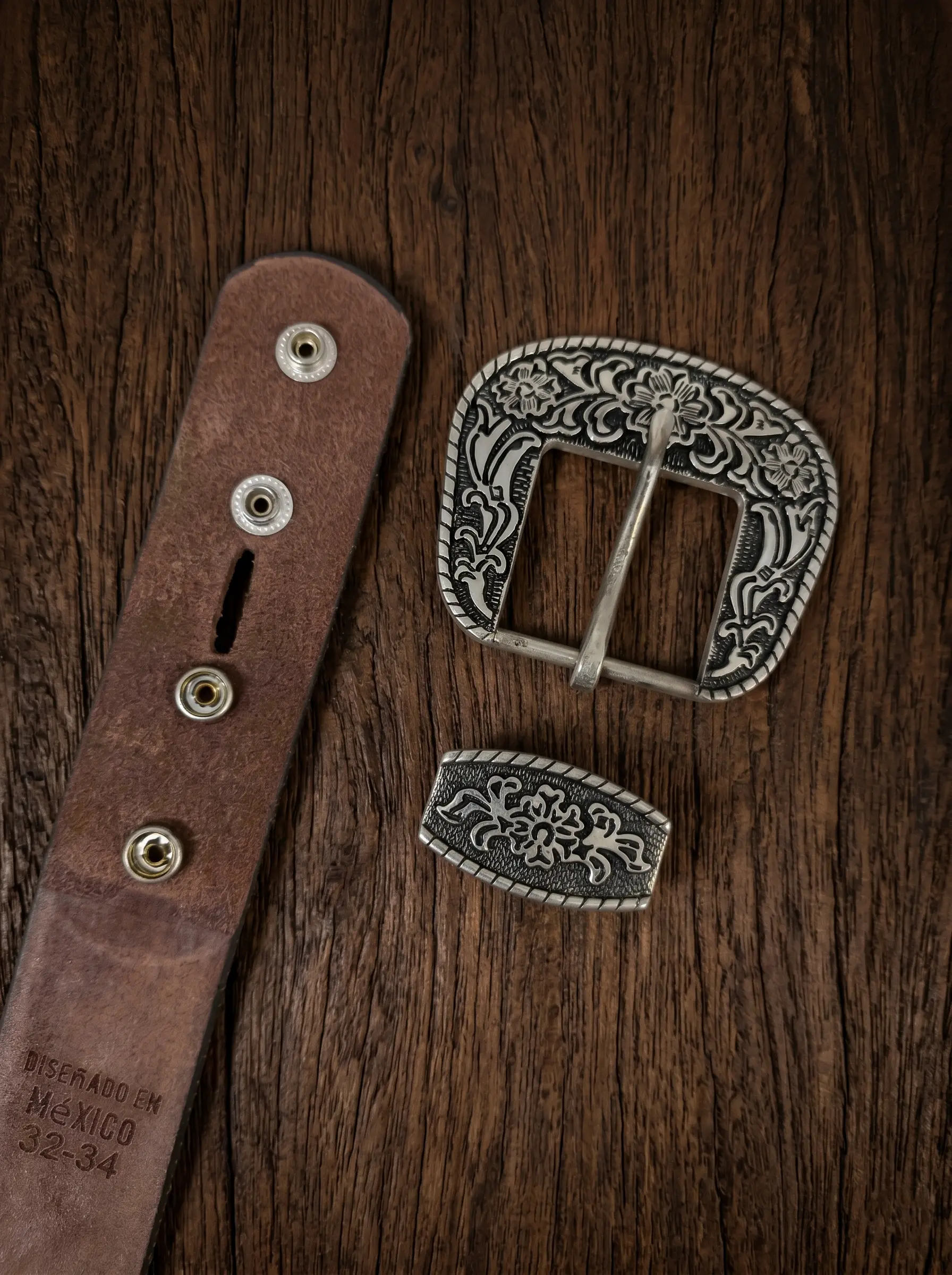 Hand-Painted Sunflower Design Tooled Western Belt - Image 8